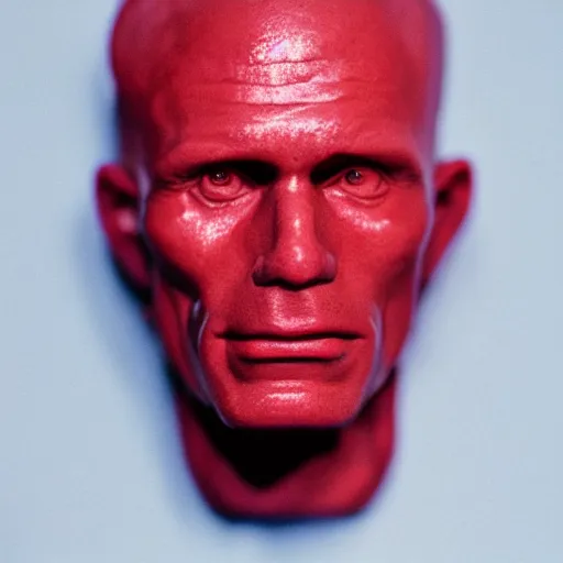 Image similar to Sculpted ruby portrait of Ed Harris, studio lighting, F 1.4 Kodak Portra