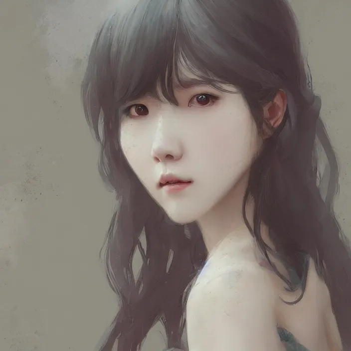 Prompt: IU, Korean Idol, Korean Artist, very detailed, digital art, concept art, studio quality, ethereal, art style by Greg Rutkowski