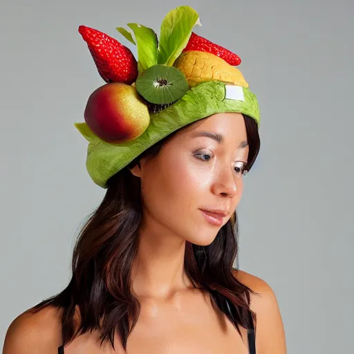 Image similar to tropic hat with all kinds of fruits