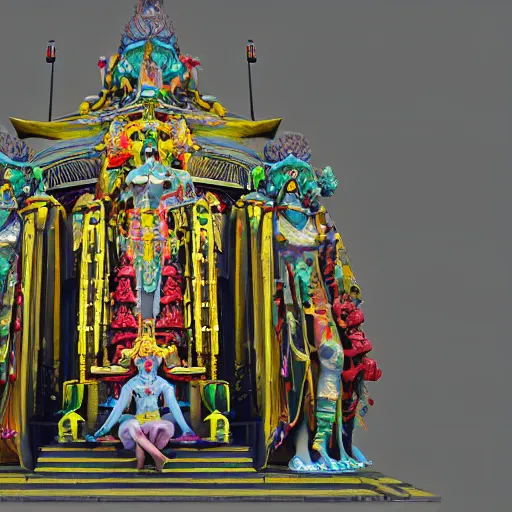 Prompt: big medium small god shrine, 3 d render, 4 k, trending on artstation, award winning photography