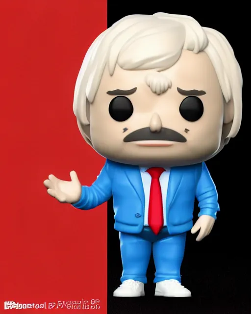 Image similar to full body 3d render of funko pop boris johnson as a funko pop, studio lighting, white background, blender, trending on artstation, 8k, highly detailed