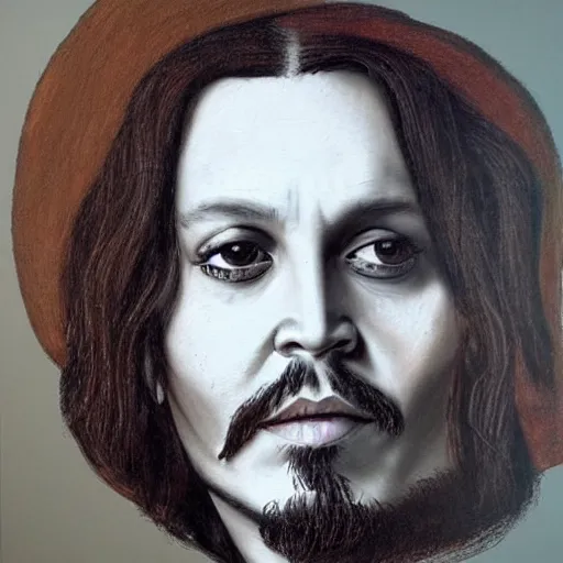 Image similar to portrait of johnny depp in the style of leonardo da vinci