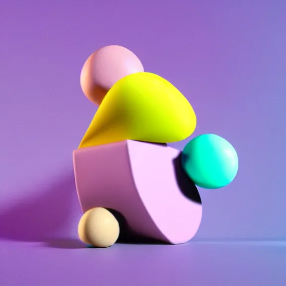 Prompt: A highly detailed 3d render of several pastel colored liquid viscuous objects are melting together as a clay in a geometric shape with detailed shadow. Geometric shaped. detailed shading, vray octane, redshift. ray tracing. micro details, Hyper detailed, 8K3d, Trending on Artstation. rendered in cinema4d, Hyper realism.