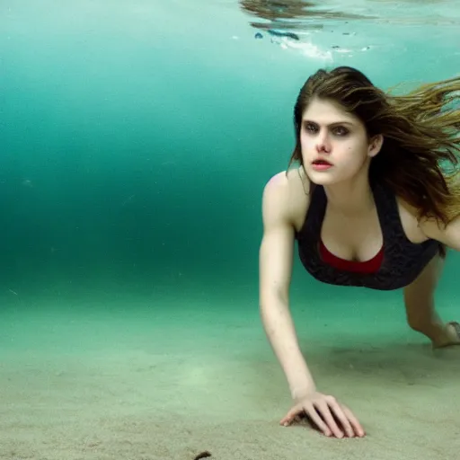 Image similar to alexandra daddario, underwater, photograph by annie leibovitz, 4 k