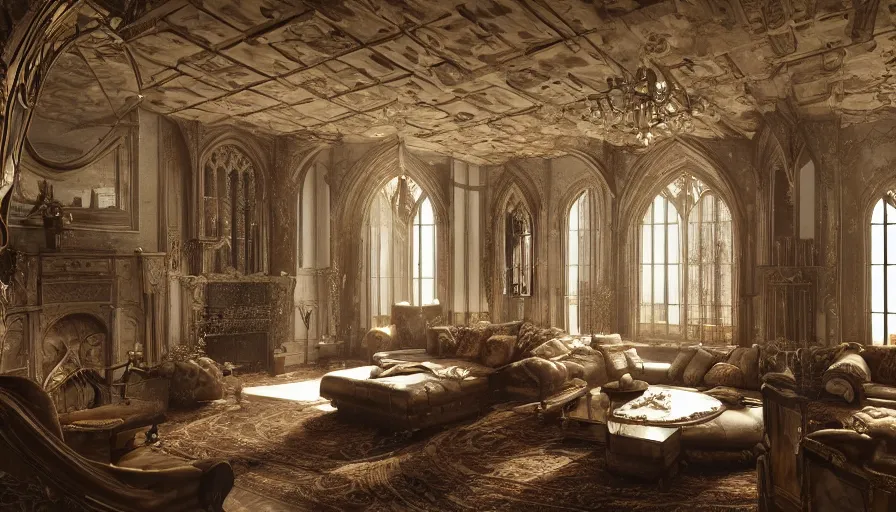 gothic castle living room