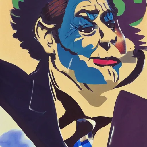 Image similar to a portrait of danny devito posing in a scenic environment by hirohiko araki, jojos bizarre adventure, trending on artstation