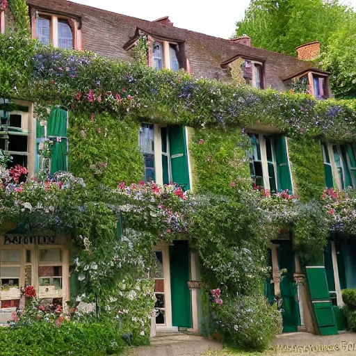 Prompt: the house of Claude Monet in the town of Giverny, France