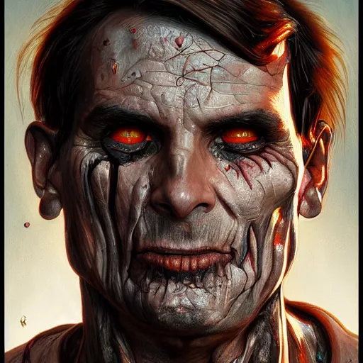 Prompt: ultra realistic illustration, jair bolsonaro as a rotting zombie, fantasy, intricate, horror, highly detailed, digital painting, artstation, concept art, sharp focus, illustration, art by artgerm and greg rutkowski and alphonse mucha