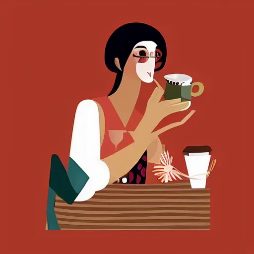 Image similar to illustration morning coffee enjoyment by malika favre