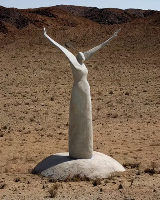 Image similar to surrealist pagan monument in the desert, strange surrealism, clean