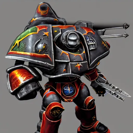 Image similar to fisher price warhammer space marine armor dynamic pose deviantart 4 k high detailed