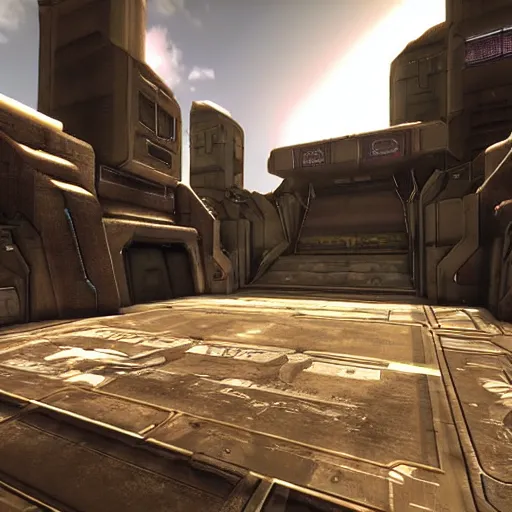 Image similar to “first images of lockout multiplayer map from Halo 2.”