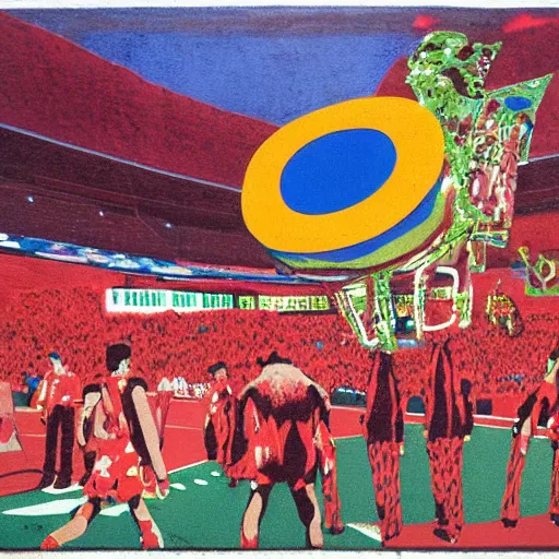 Image similar to 6:05, outside the stadium special delivery for Hoops McCann, mixed media, by Tadanori Yokoo