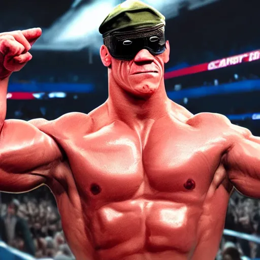 Image similar to John Cena as the invisible man