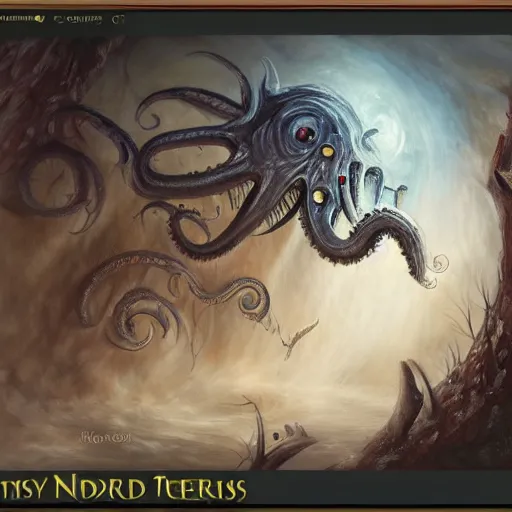 Image similar to fantasy art painting of lovecraftian horror, trending on art station