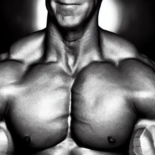 Image similar to joe biden full body portrait, muscular, body builder, black and white photography, hd, 4 k