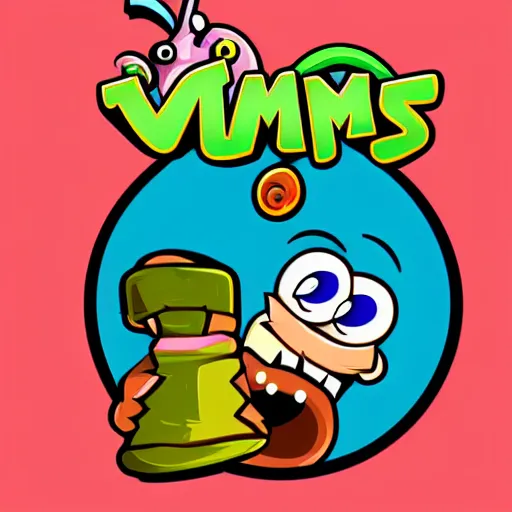 Image similar to worms game character, vector artwork, adobe illustrator, by mike allred