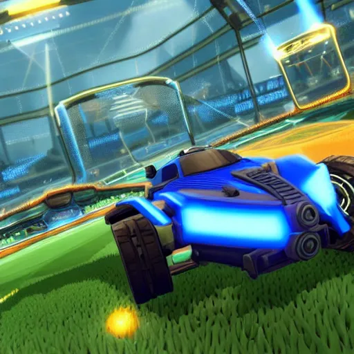 Image similar to a tank in rocket league, high resolution, high details, teaser trailer footage