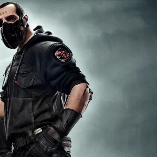 Image similar to niko bellic with bane mask