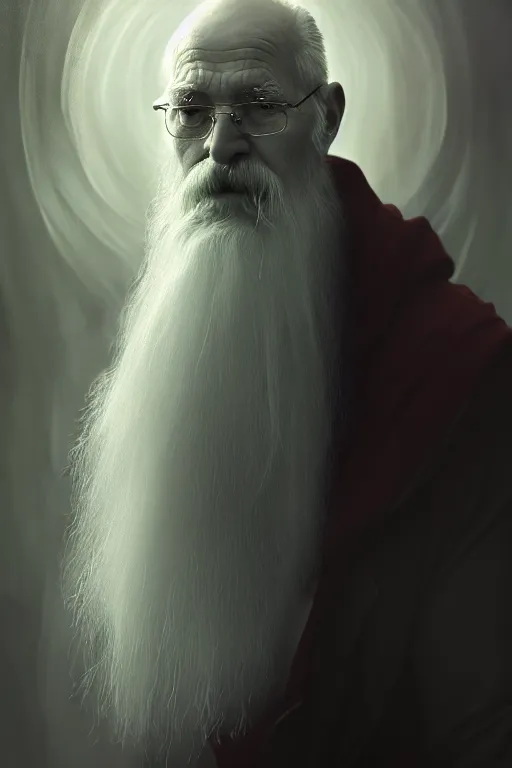 Image similar to photography alexey gurylev, old man, ghostly ghost, mysterious, deep focus, d & d, fantasy, complex, elegant, highly detailed, digital painting, artstation, concept art, matte, clear focus, illustration, hearthstone, artgerm art, greg rutkovsky and alphonse mucha