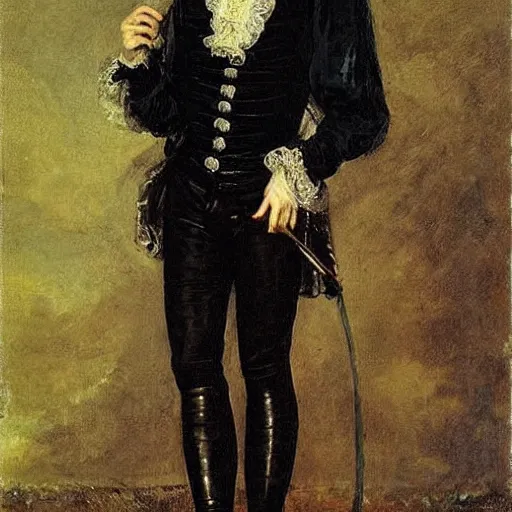 Image similar to steve buscemi as an 1 8 th century nobleman, painted by john everett millais