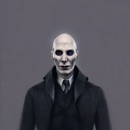 Image similar to portrait of voldemort, exudes terror, castle, mysterious breath, spitfire, photography, hyperrealistic, by greg rutkowski, smooth, illustration, elegant, artstation, digital painting.