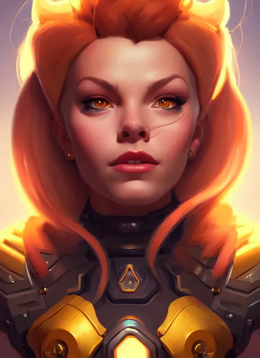 Image similar to lovely brigitte from overwatch, fantasy, fantasy art, character portrait, portrait, close up, highly detailed, scifi art, intricate detail, amazing detail, sharp focus, vintage fantasy art, vintage sci - fi art, radiant light, trending on artstation, caustics, by rhads