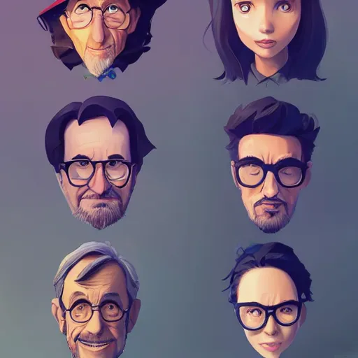 Image similar to face icon stylized minimalist steven spielberg, loftis, cory behance hd by jesper ejsing, by rhads, makoto shinkai and lois van baarle, ilya kuvshinov, rossdraws global illumination