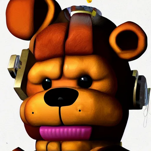 Image similar to Freddy Fazbear, detailed digital art, trending on Artstation