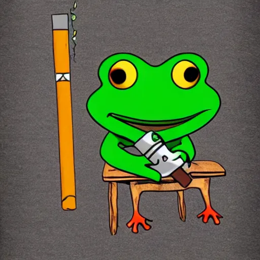 Image similar to frog smoking a joint