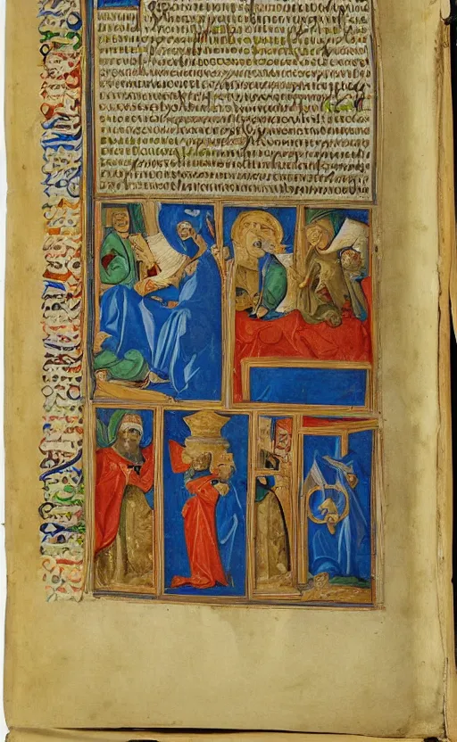 Prompt: illuminated manuscript with marginalia