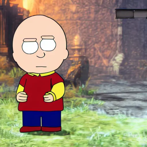 Image similar to Stewie Griffin as a character in Dark Souls 3