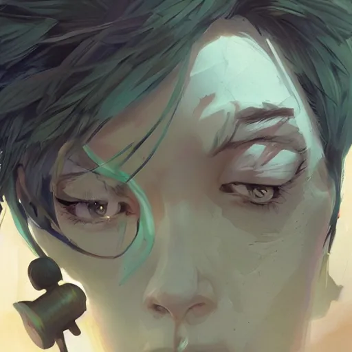 Image similar to highly detailed face, cory behance hd by jesper ejsing, by rhads, makoto shinkai and lois van baarle, ilya kuvshinov, rossdraws global illumination