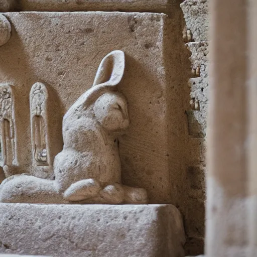 Image similar to a rabbit inside a byzantine temple