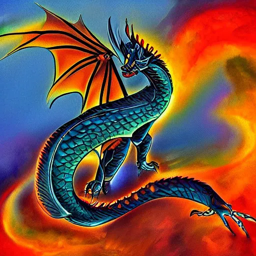 Image similar to beautiful painting of a dragon, accurate, digital art, wings of fire
