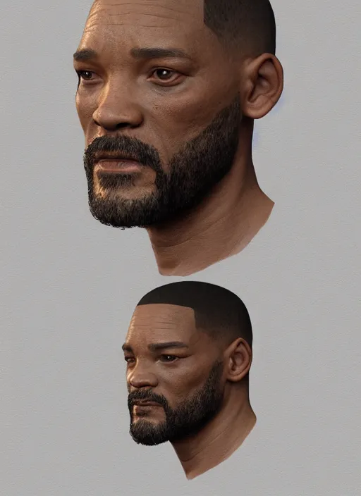 Prompt: portrait of stone will smith, au naturel, hyper detailed, digital art, trending in artstation, cinematic lighting, studio quality, smooth render, unreal engine 5 rendered, octane rendered, art style by klimt and nixeu and ian sprigger and wlop and krenz cushart