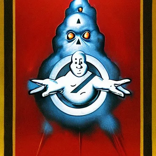 Image similar to ghostbusters logo by zdzislaw beksinski