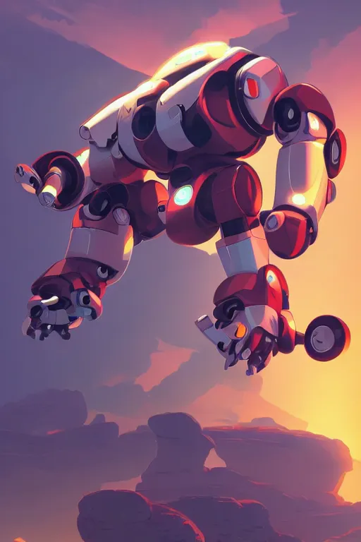 Image similar to metabots medabots medarotto medarot robot minimalist comics, behance hd by jesper ejsing, by rhads, makoto shinkai and lois van baarle, ilya kuvshinov, rossdraws global illumination ray tracing hdr radiating a glowing aura