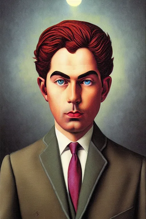 Image similar to night elf portrait by rene magritte, intricate, sharp focus, illustration, highly detailed, digital painting, concept art, masterpiece