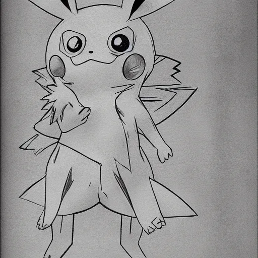 Prompt: anatomy of pikachu, huperdetailed sketch by Leonardo da Vinchi