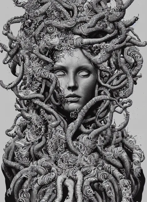 Image similar to Medusa goddess painting by Dan Hillier, trending on artstation, artstationHD, artstationHQ, 4k, 8k