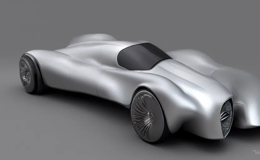 Image similar to 2040 mercedes-benz streamliner, concept car, concept art, by Ash Thorp, 3D render, Octane Render