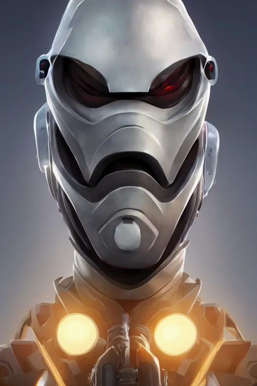 Image similar to epic mask helmet robot ninja portrait stylized as fornite style game design fanart by concept artist gervasio canda, behance hd by jesper ejsing, by rhads, makoto shinkai and lois van baarle, ilya kuvshinov, rossdraws global illumination radiating a glowing aura global illumination ray tracing hdr render in unreal engine 5