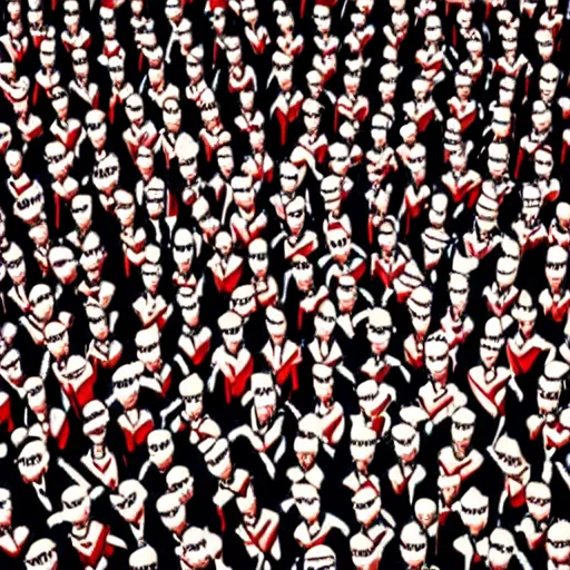 Image similar to highly detailed where's wally? by caravaggio and martin handford wiew from above