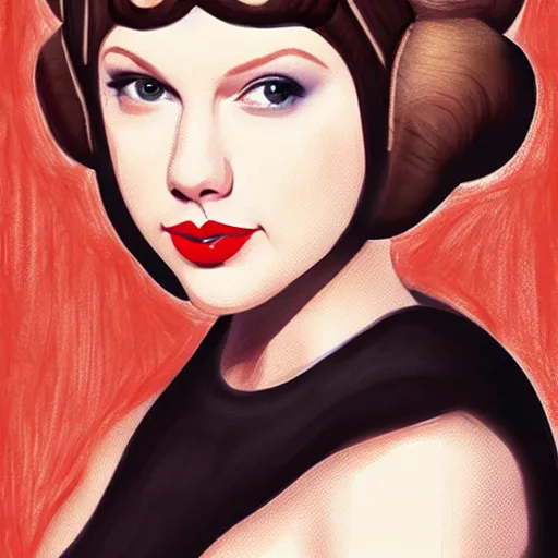 Image similar to taylor swift as princess leia, portrait by fra angelico