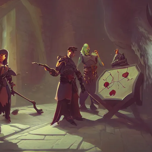 Image similar to dungeons and dragons, by roman shipunov, etienne hebinger, atey ghailan, cgsociety, cynical realism, fantasy art, 2 d game art