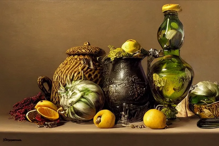 Prompt: a still life by paulette tavormina, extremely detailed, photorealistic, surrealism, dramatic lighting, smooth sharp focus