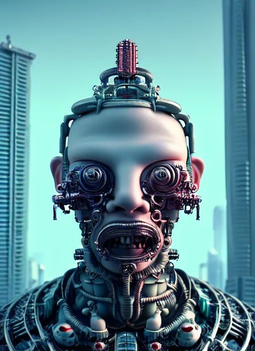 Prompt: portrait of an absurdly ugly, awful disgusting fat gross man, fashionable cyberpunk mechanoid, hong kong city background, hyperdetailed illustration by irakli nadar and alexandre ferra and alexander mc queen, intricate linework, white porcelain skin, faberge, coral headdress, unreal engine 5 highly rendered, global illumination, radiant light