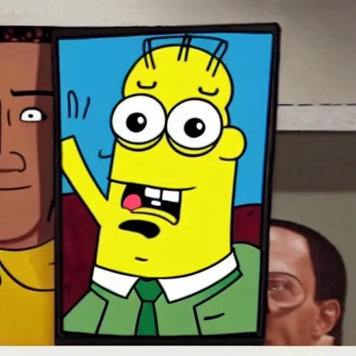 Image similar to Gustavo Fring as a spongebob character