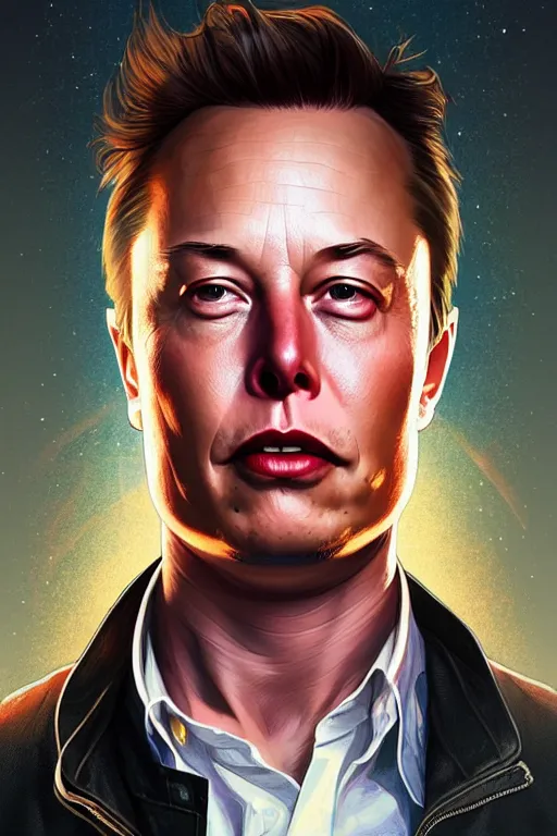 Image similar to elon musk as marty mcfly, realistic portrait, symmetrical, highly detailed, digital painting, artstation, concept art, smooth, sharp focus, illustration, cinematic lighting, art by artgerm and greg rutkowski and alphonse mucha